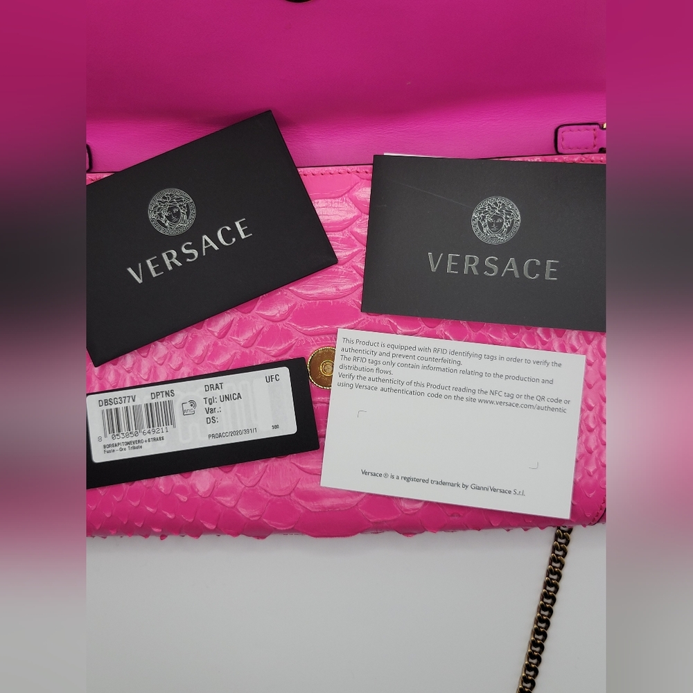 Versace Virtus Python Crossbody Clutch Bag - image 3